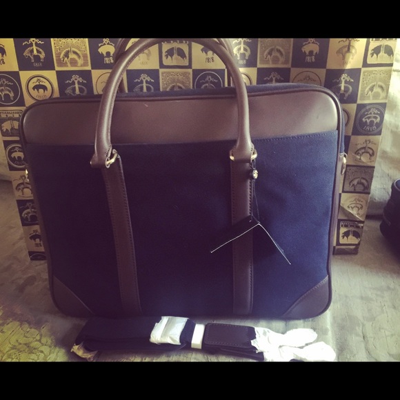 Brooks Brothers Other - Brooks Brothers denim/brown leather bag NWT